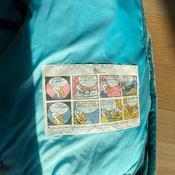 COPY - Moncler Blue velvet puffer coat - Picture 5 of 12